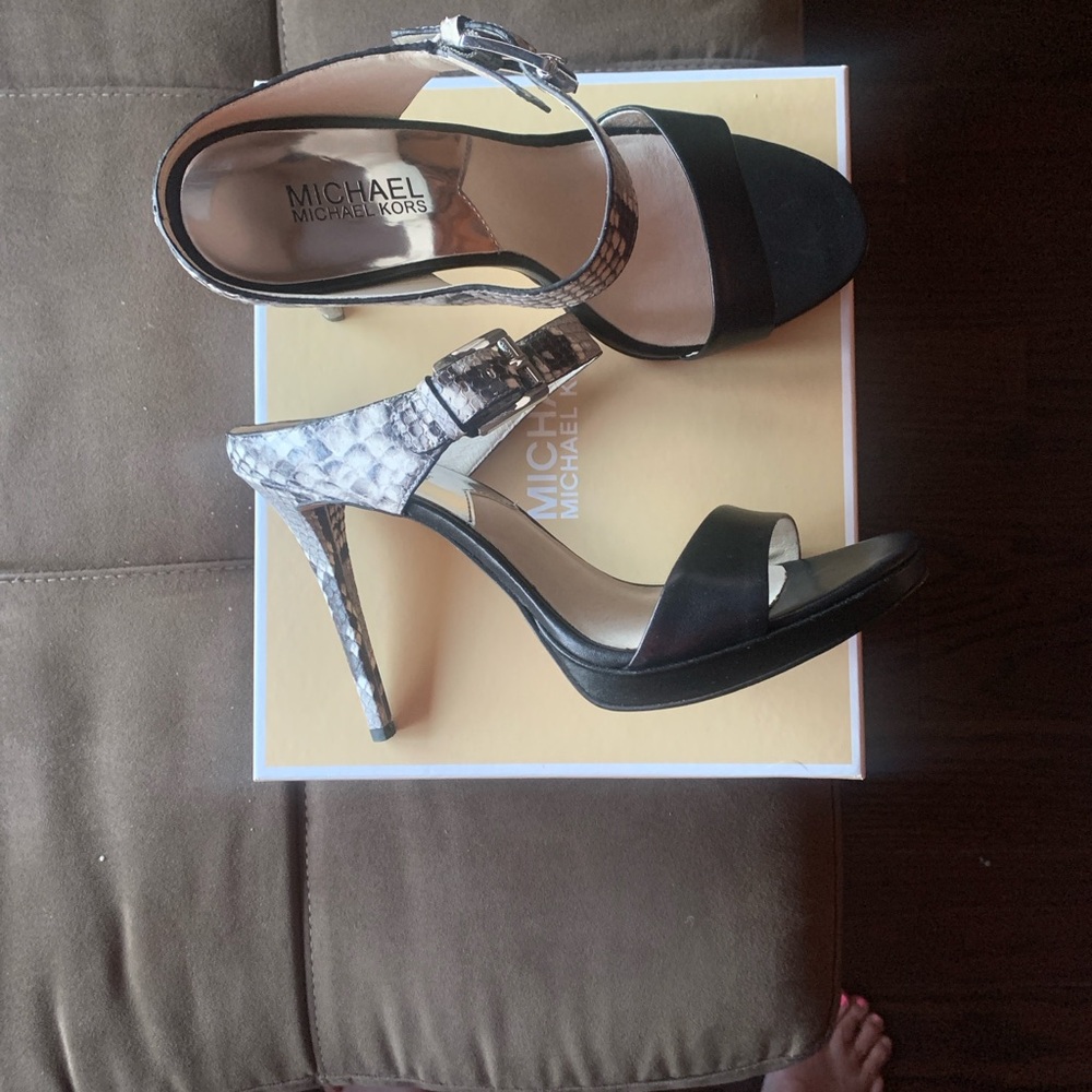 Michael Kors Black and Silver Heels